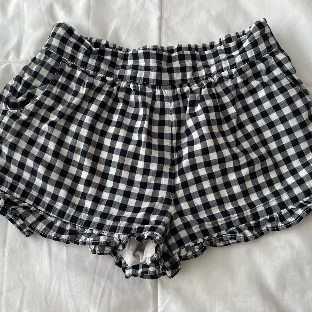 Janie and Jack Ruffled Girls Gingham Shorts